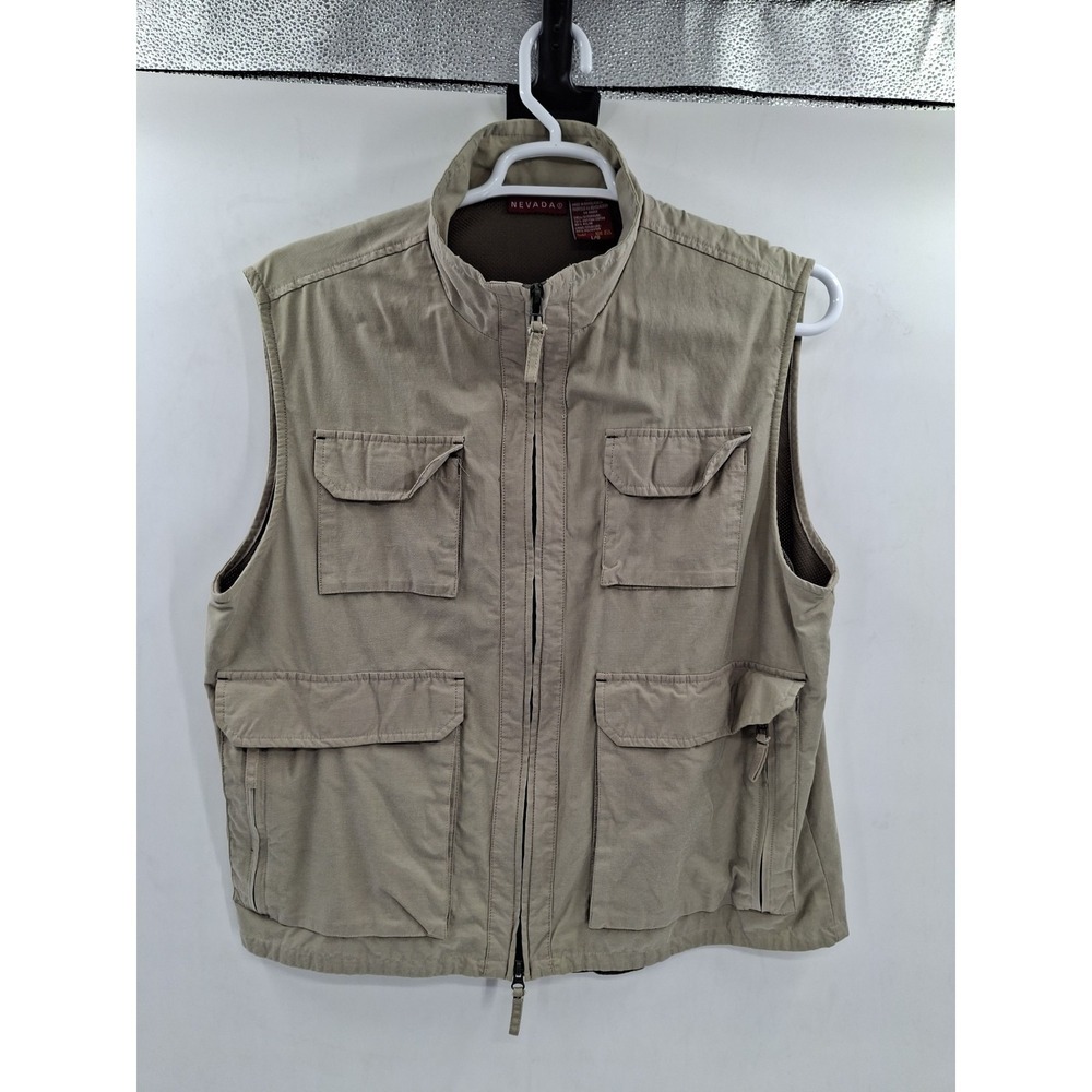 Nevada Mens Vest Fishing Hunting Pockets Utility  Full Zip Large‎
